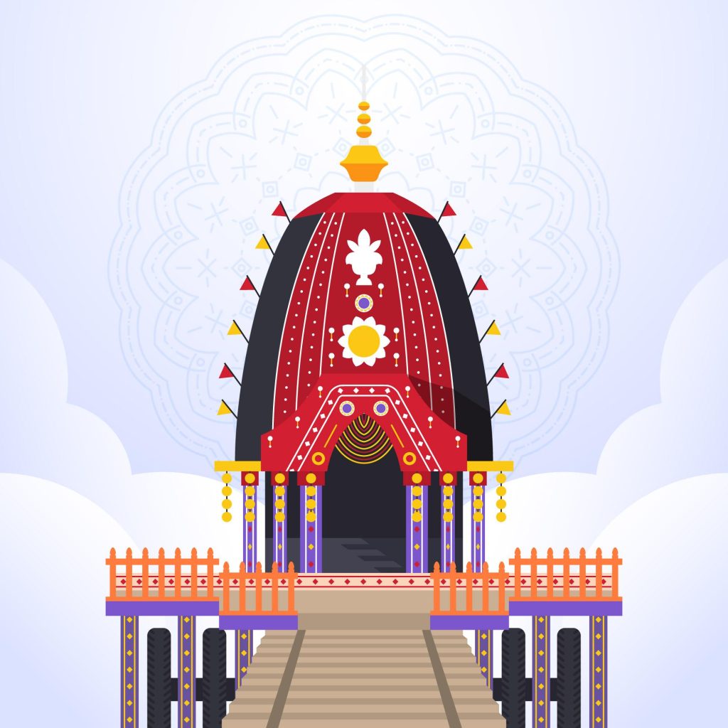 Flat rath yatra celebration illustration
