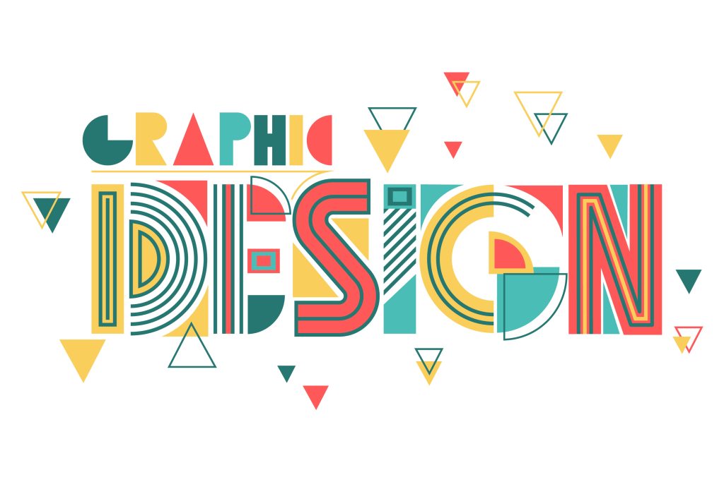 Graphic design in geometric lettering
