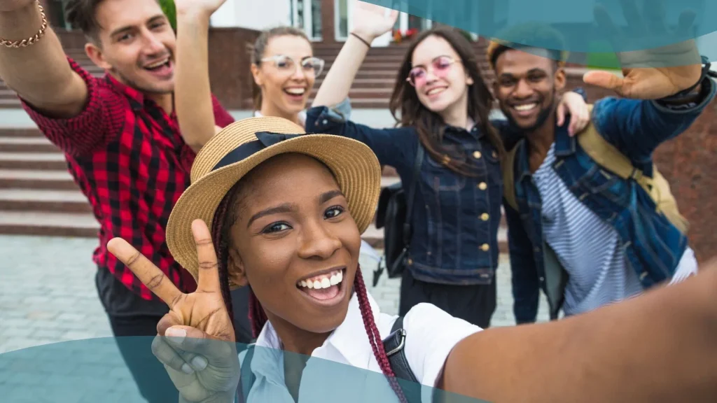 Group of Friends are taking selfie